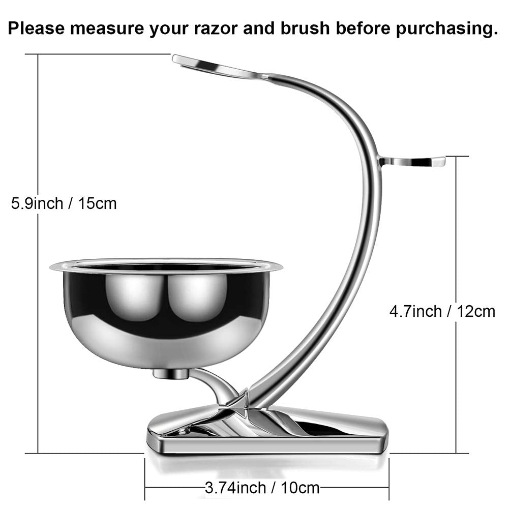 GRUTTI Shaving Set, Shaving Stand & Soap Bowl &Brush, Deluxe Safety Mens Razor Holder with Non Slip Base Shaving Kit for Men Boyfriend Husband Dad Birthday Fathers Day Gift