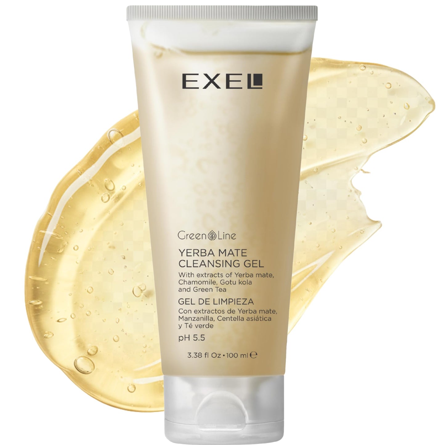 EXEL Gentle Facial Cleanser – Daily Face Wash for Sensitive Skin – Yerba Mate, Green Tea & Chamomile – Hydrating Cleansing Gel 100 ml