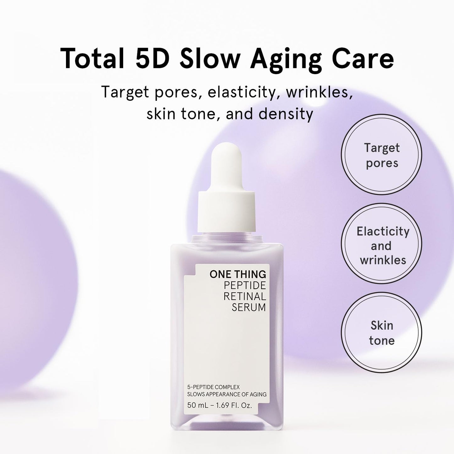 ONE THING Peptide Retinal Serum, Vitamin A, Faster Acting than Retinol, Retinaldehyde, Smooths Wrinkles, Refines Pores and Improves Elasticity, Korean Skincare 1.69 Fl.Oz, 50ml