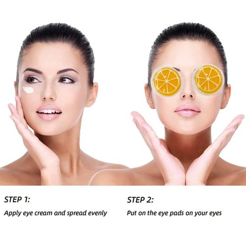 Eye Pad, Eye Gel Ice Pack, Reusable Gel Eye Mask, Eye Cooling Pad Hot Cold Therapy Eye Patch,Gel Eye Pad Cold Eye Mask Hot Cold Compress Reusable Gel Eye Pads Treat Eye Swelling Yellow
