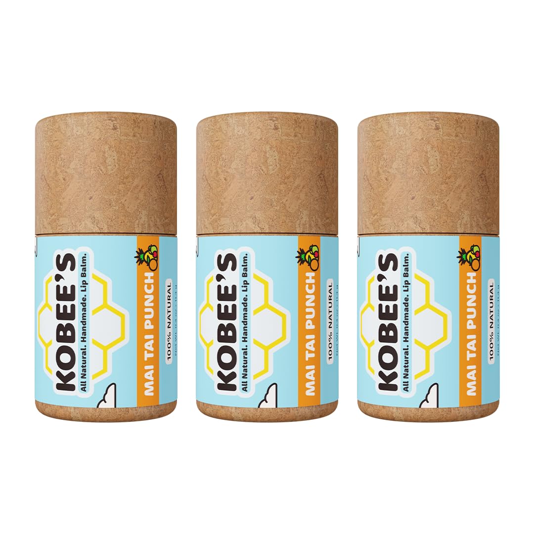 3 pack - Kobeesco Lip Balm, Lip Moisturizer, Lip Cure, Lip Balm, Nourishing Lip Treatment (Mai Tai Punch)