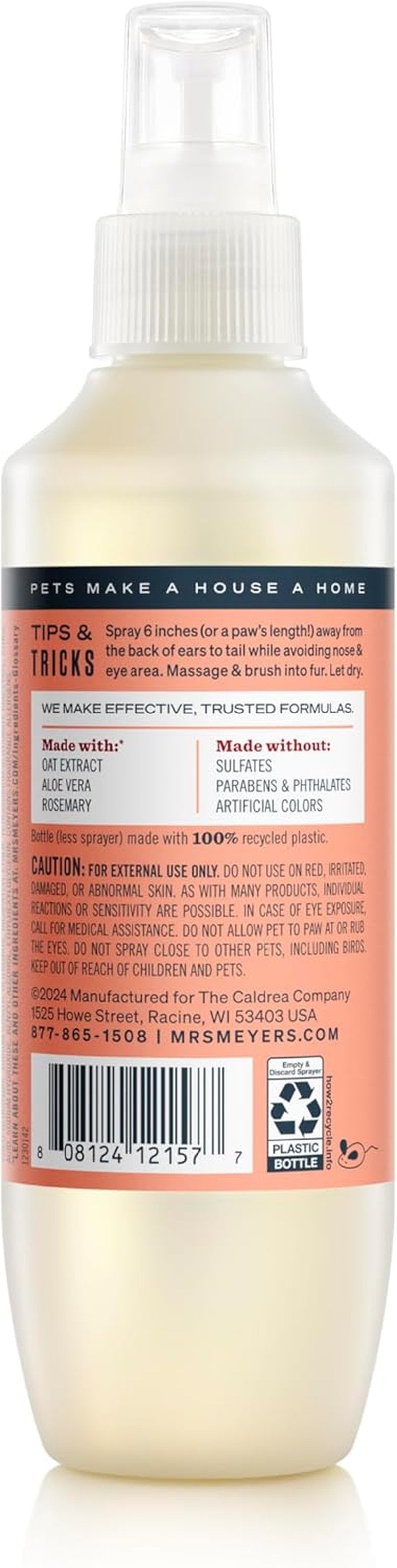 Mrs. Meyer's Cat Deodorizing Spray - White Peach Scent | 8oz Natural Odor Eliminator
