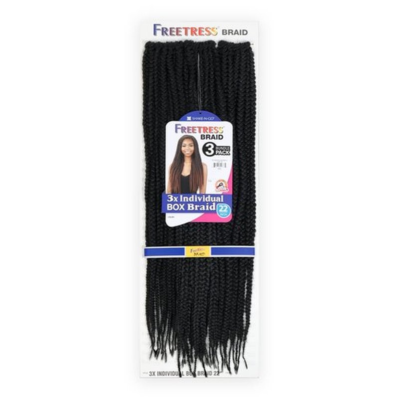 Freetress Braid 3 Bundle Pack 3X INDIVIDUAL BOX BRAID 22" (5-Pack, T530)