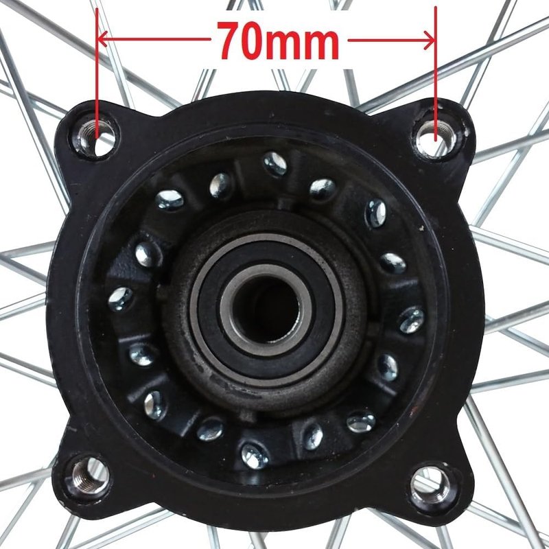 RedCap 14-Inch Front Rim Wheel Assembly for Disc Brake Dirt Pit Bikes - Fits Apollo, SSR, TaoTao, Coolster, Kayo, Stomp, Lifan, YX, IMR, Atomik, Thumpstar