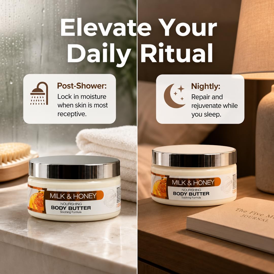 ORIGEM Body Butter for Dry Skin – Intense Hydration & Skin Renewal – Shea Butter, Cocoa Butter & Vitamin E – Non-Greasy Moisturizer for Women – 8 Oz