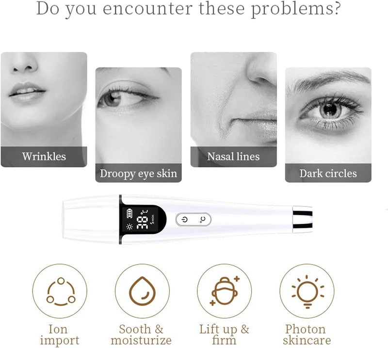 Swan Eye Massager Wand - Rechargeable Facial Massager for Dark Circles & Puffiness | Portable & Effective