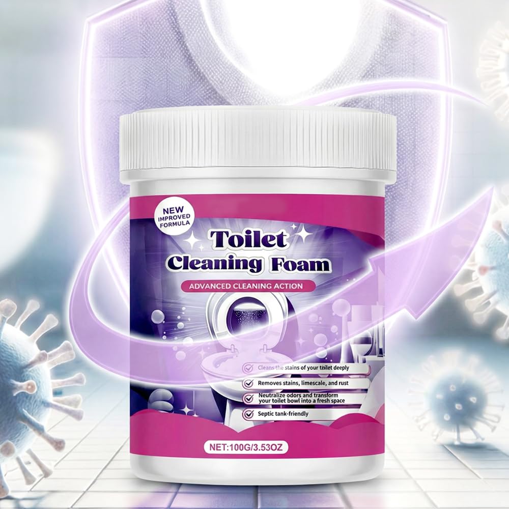 PVZXR 2026 Upgrade Fizz Clean Toilet Cleaner, Fizz Toilet Cleaning Foam, Fizz Cleaning Powder, Fizz Clean Foam Cleaner, Touch Free Foaming Foaming Powder – Bathroom Toilet Cleaning Powder (1pcs)