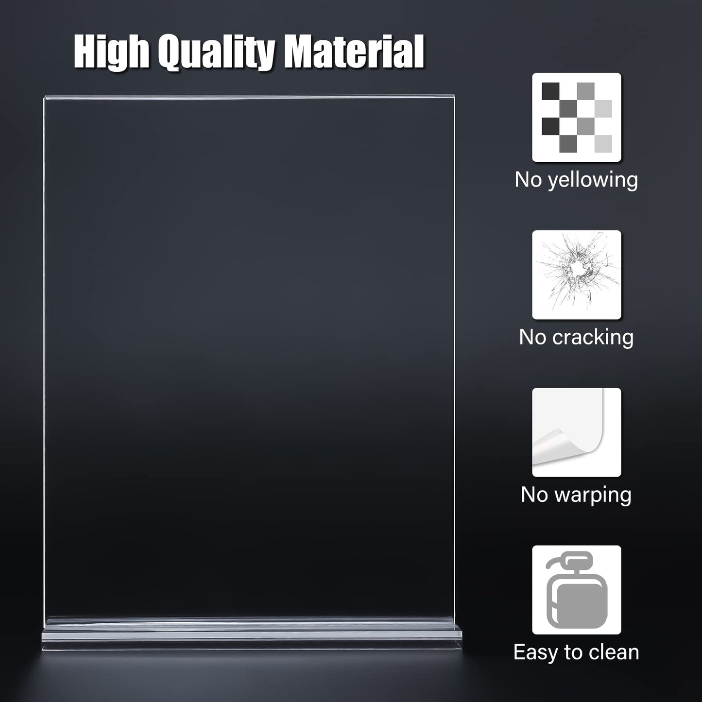 xydstay 6pack Acrylic Sign Holder 8.5 X 11, Vertical T Shape Clear Plastic Sign Holder, Menu Holder, Table Display Stand for Restaurant, Office, School, Store and Home Use