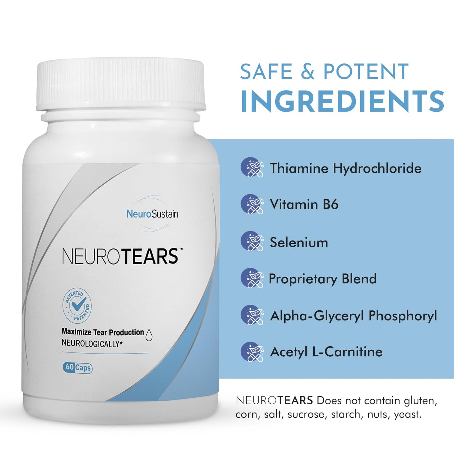 NeuroTears Tear Support Supplement – Maximize Tear Production Neurologically - Support Brain & Eye Health