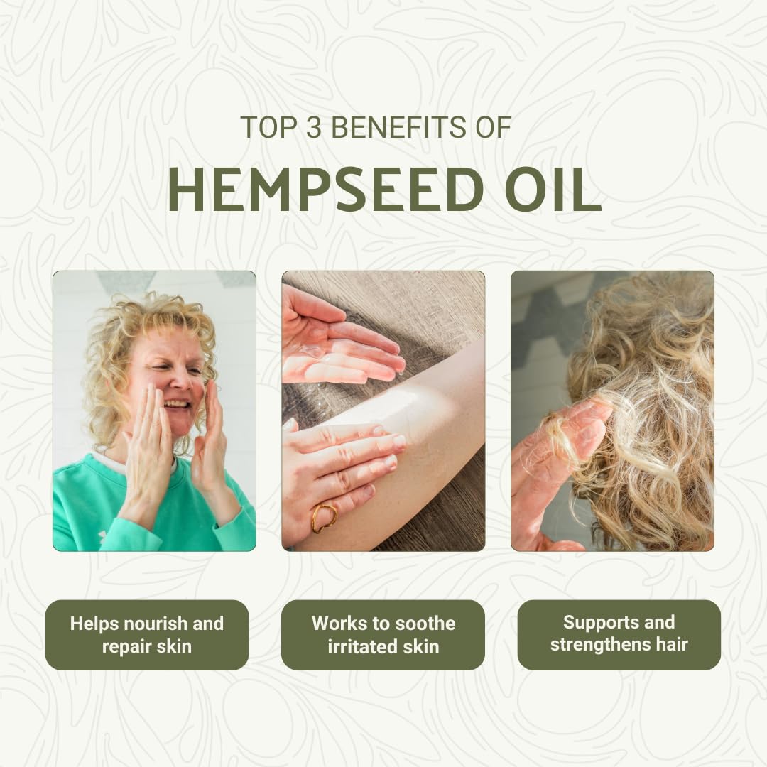 Nature Packaged Hemp Seed Oil for Skin, Hair and Body Direct from Hemp Oil Canada - Cold Pressed Hemp Seed Oils - 16oz (Pack of 1)