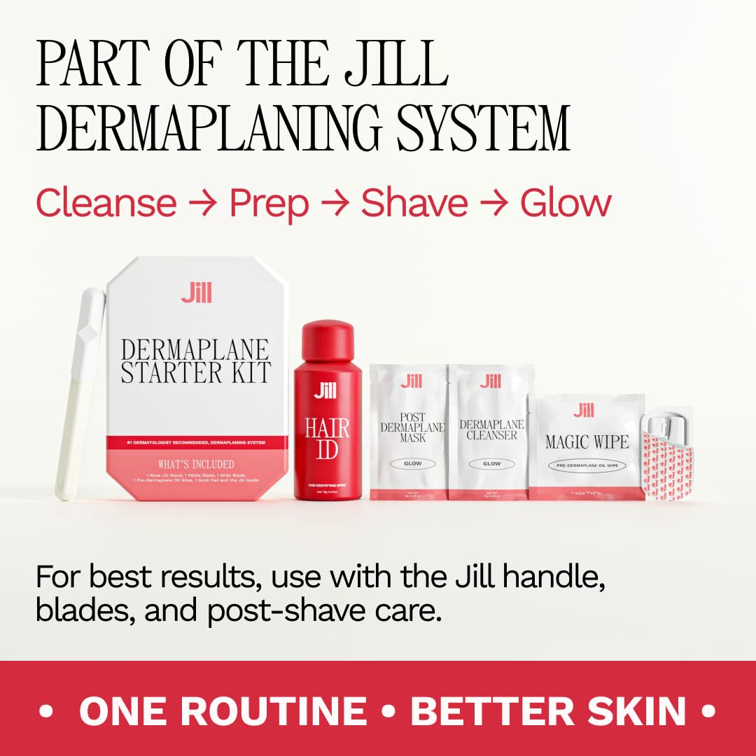 JILL Dermaplane Cleanser for Face 6 Pack Pre Shave Facial Cleanser for Dermaplaning Removes Makeup Oil and Buildup Non Stripping Fragrance Free Gentle Skin Prep Sachets