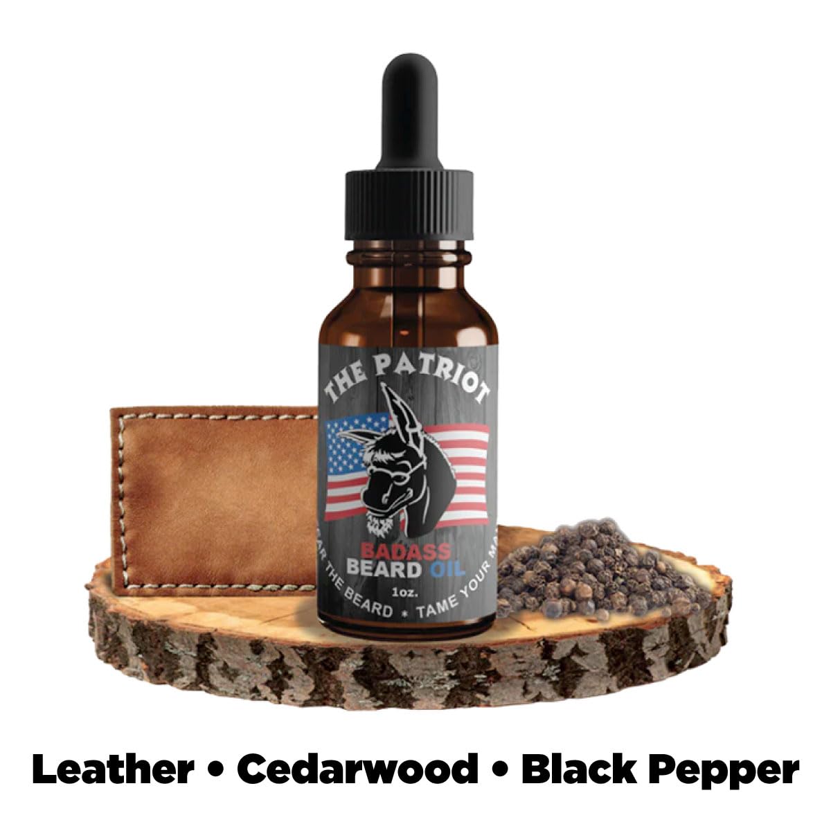 Badass Beard Care Complete Beard Care Kit - 5 Full Size Essentials - Includes Beard Oil, Beard Balm, Beard Butter, Wash and Conditioner - Promotes Fuller & Thicker Beard Growth (The Patriot)