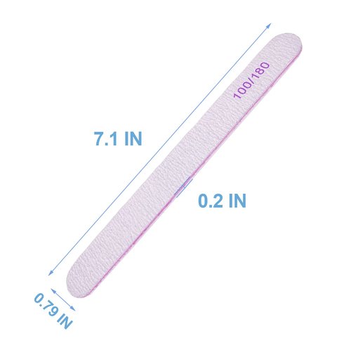Nail File (100 Pcs), Bulk Emery Board Nail Files for Acrylic Nails and Natural Nails, 100/180 Grit Double Sided Emory Boards for Gel Nail Professional Reusable Washable Manicure Pedicure Kit Set Gray