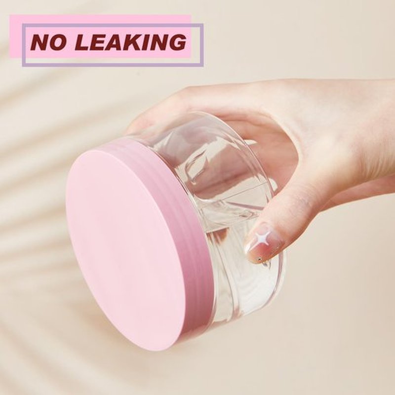 Dandat 24 Pcs Plastic Jars with Lid and Label PET Cosmetic Containers Leak Proof Empty Cosmetic Jars Refillable Storage Travel Jars for Lotion Cream Gel Powder Ointment(Clear with Pink Lid,8 oz)