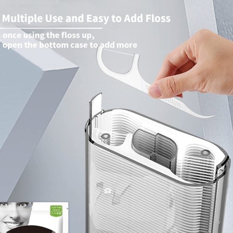 Dental Floss Holder,Pop-up Floss Box Automatic Tooth Picks Flossers Dispenser,Portable Tooth Picks Flossers Box and Flossers for Adults,Floss Pick Holder,with Refill and Travel Case