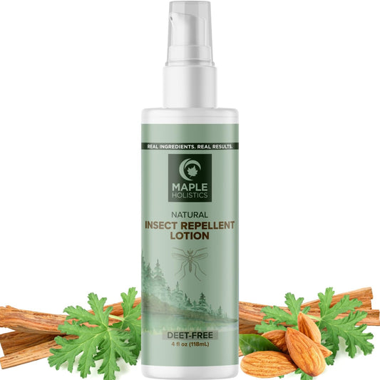 Bug Repellent Lotion - DEET Free Insect Repellent for Ticks & Mosquitoes | Citronella & Lemongrass Scent (4oz)