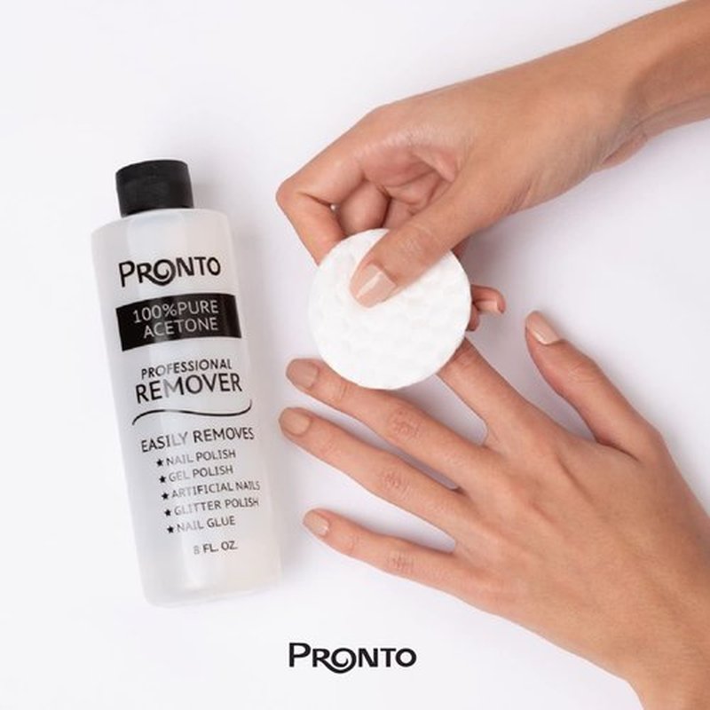 Pronto 100% Acetone Gel Nail Polish Remover for Nails | Acetone Nail Polish Remover & Gel Remover For Nails, Glue, Gel, Acrylic & Dip | 8 Fl oz (Pack of 2)