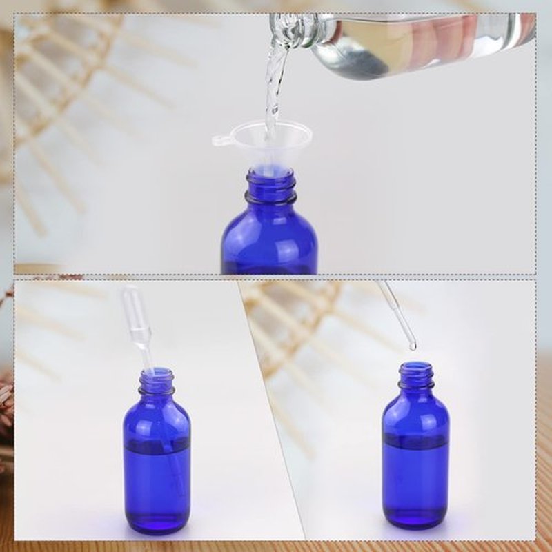 Wedama Glass Spray Bottles, Mini Spray Bottles 2 oz, Empty Small Spray Bottles with Funnel Dropper, Fine Mist for Hair, Travel, Plants, Cleaning Solutions and Skin Care (4 Pack)