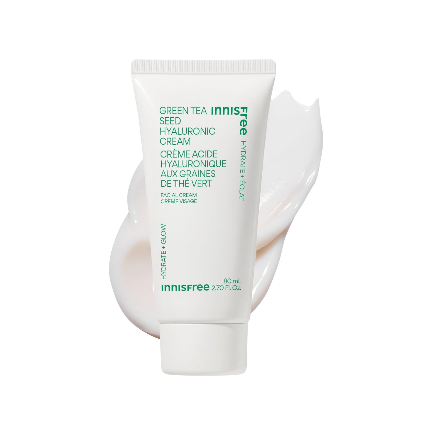 innisfree Green Tea Seed Hyaluronic Acid Cream, Korean Face Moisturizer with Ceramide & Skin Barrier Complex, Fragrance-Free & Non-Comedogenic, Jumbo