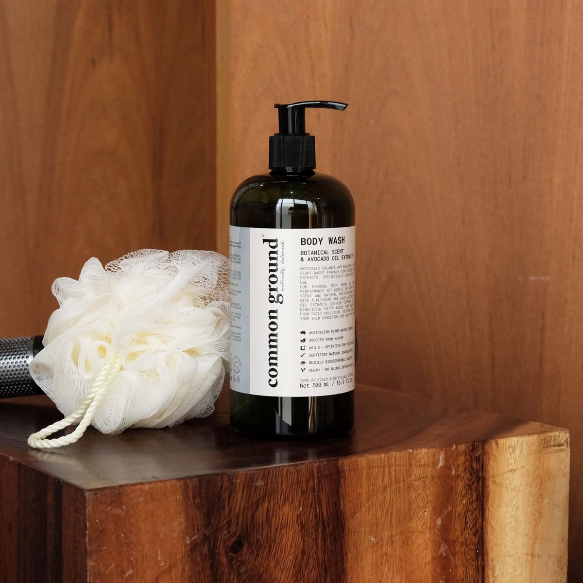 COMMON GROUND Natural Body Wash - Paraben & Cruelty Free, Vegan, Plant-Based, Botanical Scent & Avocado Oil Extracts - All Skin Types, Men & Women, Sensitive, Refill