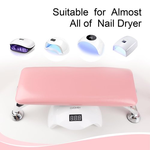 TGIRL Large size Arm Rest for Nails Cushion Microfiber Leather Hand Rest for Nails Tech Non-Slip Legs, Nail Rest Stand Nail Hand Rest, Nail Files & Buffers in Nail Salon（Pink）