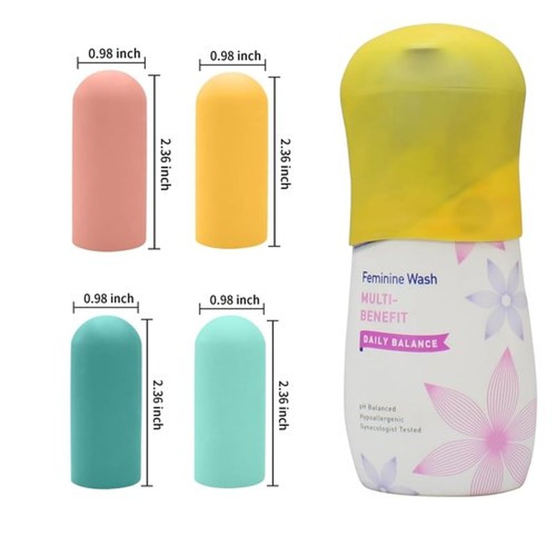 4 Pack Silicone Bottle Covers, Travel Essentials for Women Men, Travel Size Toiletries, Cruise Ship Essentials, Accessories Luggage, Travel Must Haves, Elastic Sleeves for Leak Proofing