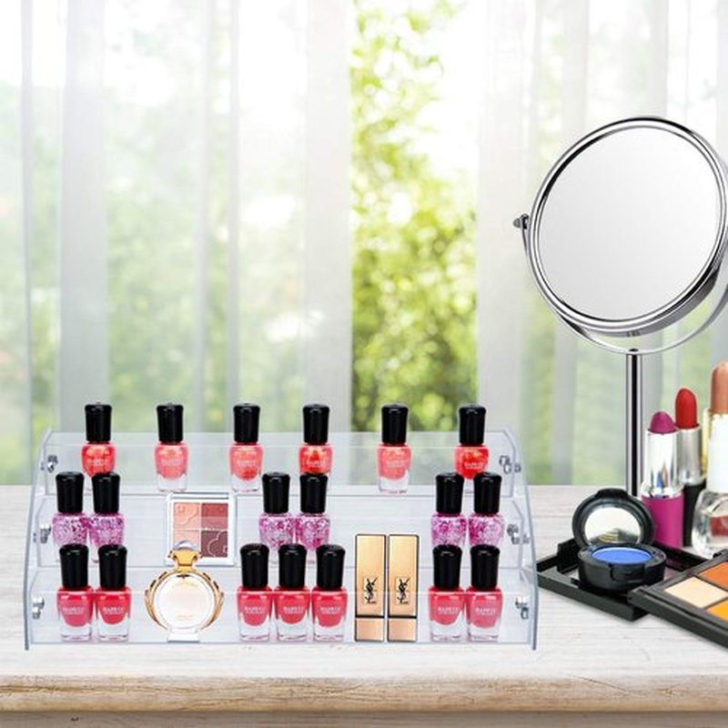 KINGROW Acrylic Nail Polish Organizer 36 Bottles of 3 Layers Display Rack Storage Rack Holder Jewelry Makeup Organizer