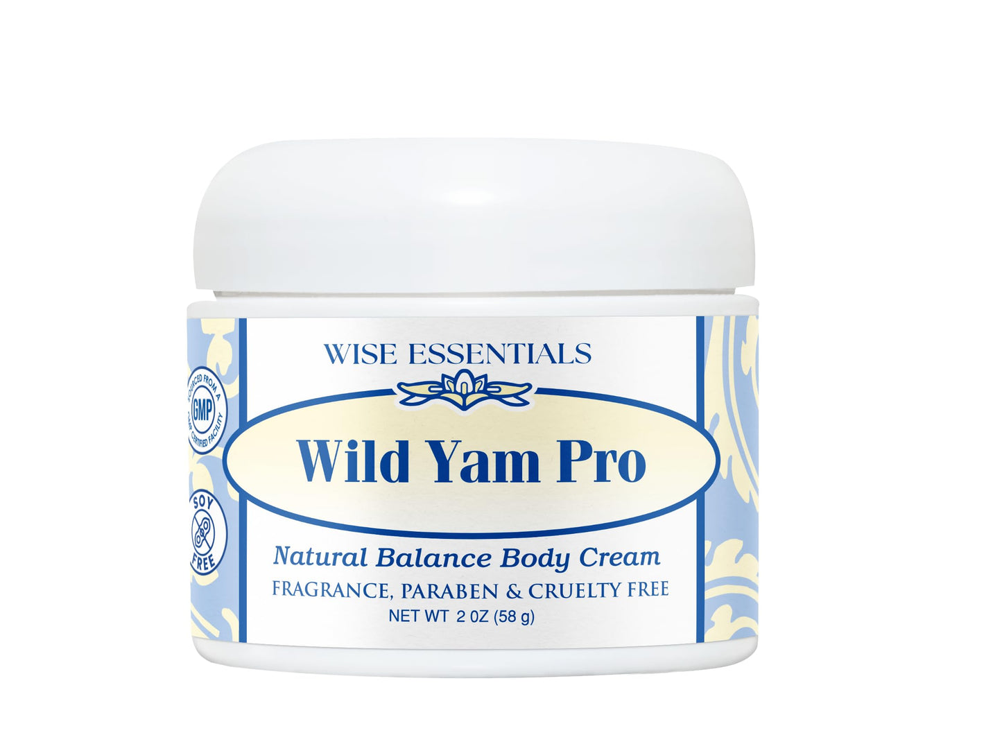 Wise Essentials Wild Yam Cream Made with phytoestrogen, natural progesterone, Chaste Tree Berry for support of Perimenopause and Menopause