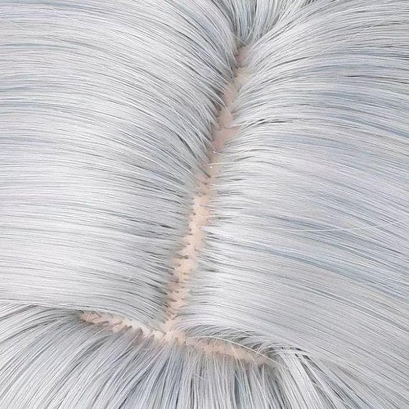 Gorgewg for Sunday Star Rail Cosplay Wig HSR Medium Grey Blue Side Part Layered Roleplay Costume Wigs Synthetic Hair for Women