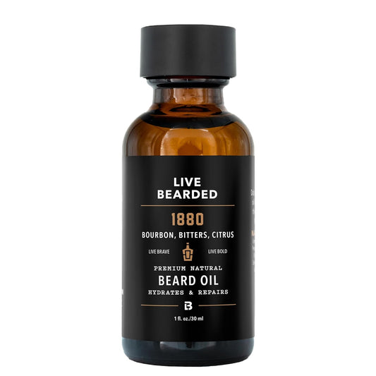 Beard Oil for Men - Premium All-Natural Jojoba | 1 fl oz - 1880 Bourbon, Bitters, Citrus Scent
