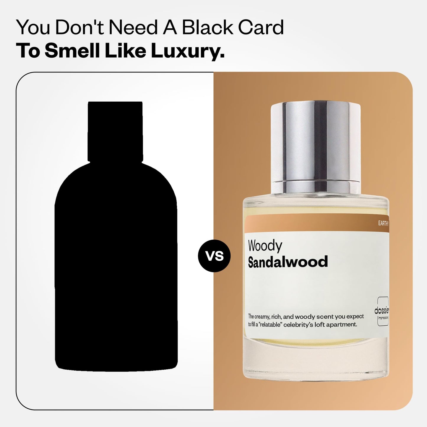 Dossier - Woody Sandalwood - Eau de Parfum - Inspired by Santal 33 - Long-Lasting Fragrance - Unisex - 1.7 fl oz (50ml)