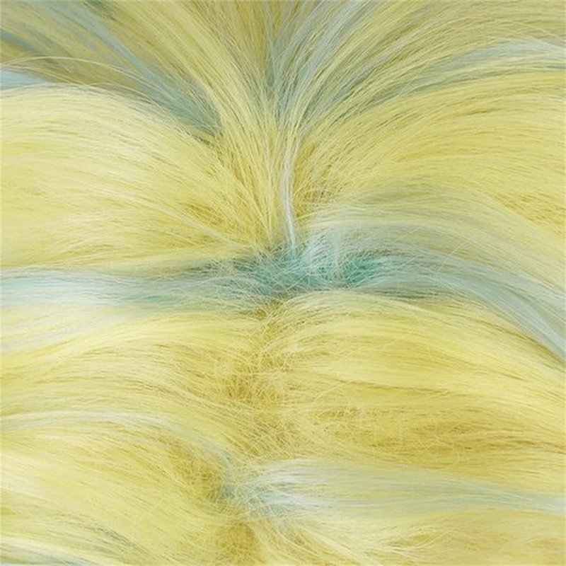 Mystylecos Haitani Rindou Short Yellow Mix Blue Wavy Wig Anime The Way of Rebirth Cosplay Synthetic Wig