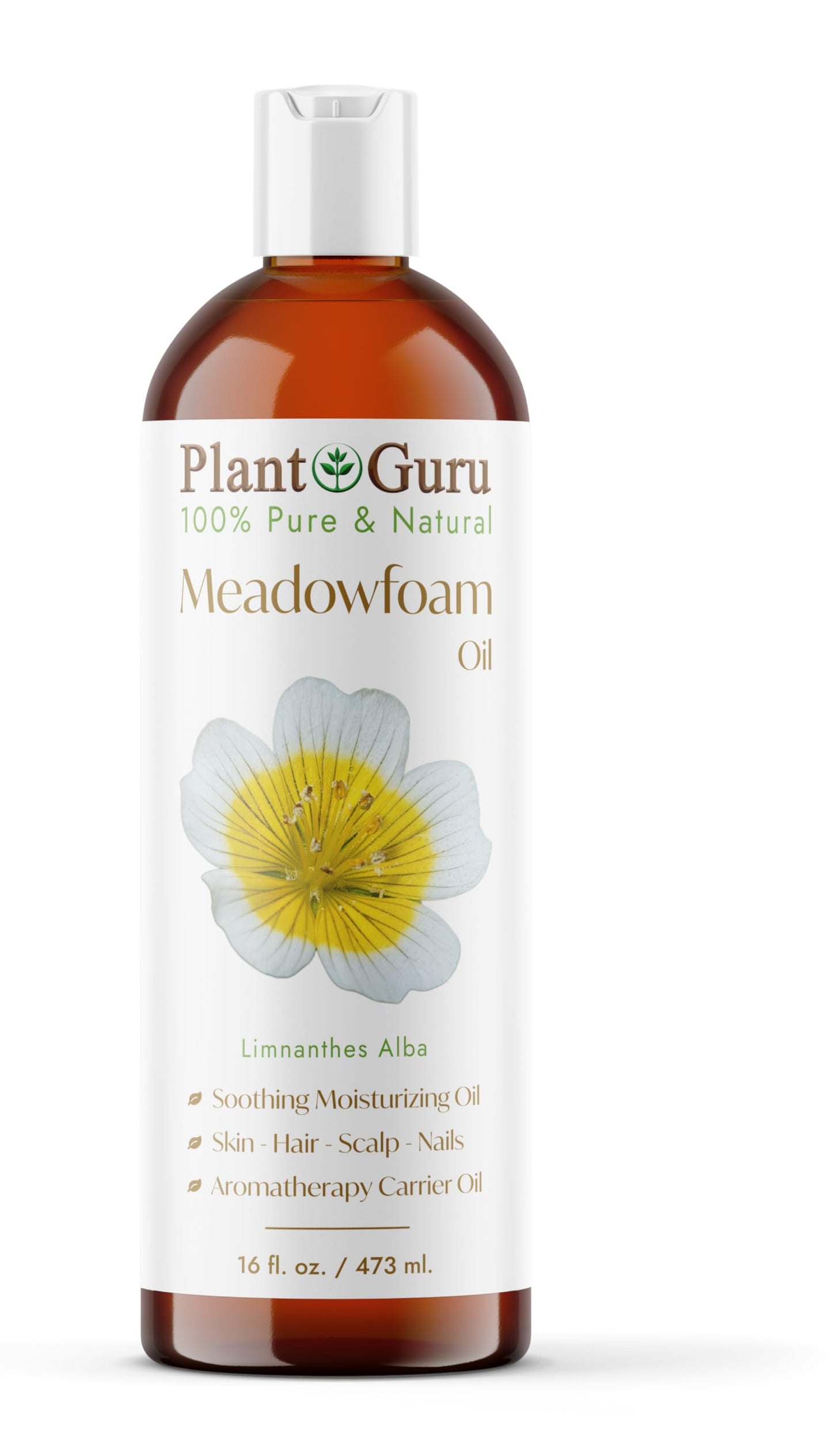 Meadowfoam Oil 16 fl. oz. Cold Pressed 100% Pure Natural Carrier – Skin, Face, Body, and Hair Moisturizer. Ideal for DIY Creams, Lotions, and Lip Balms