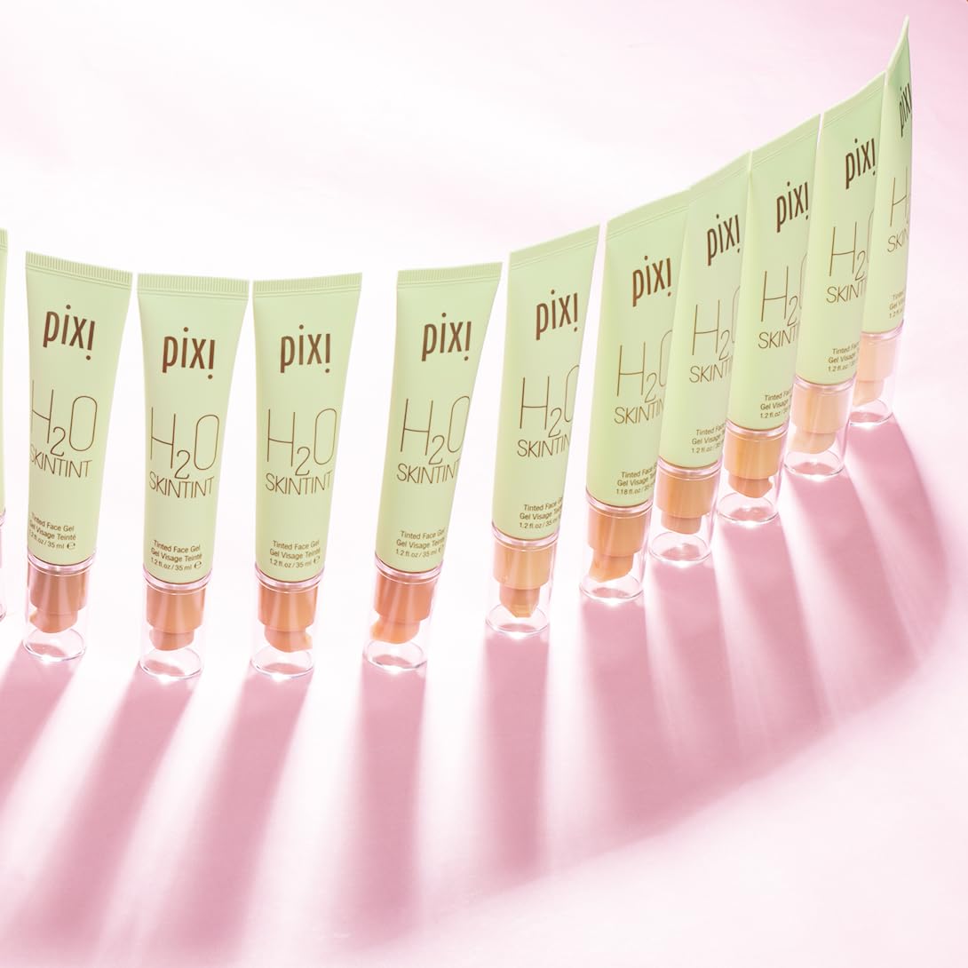 Pixi H2O SkinTint | Tinted Face Gel Moisturizer | Lightweight Hydrating Coverage with Hyaluronic Acid | Evens Skin Tone & Reduces Redness | Oil-Free Dewy Finish | Vegan & Cruelty Free