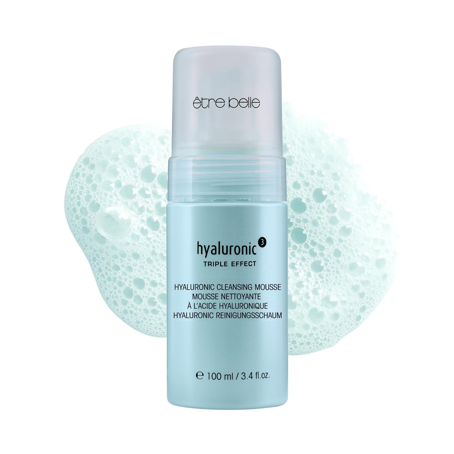 êb être belle Cleansing Foam with Hyaluronic Acid 3D, Skin Care for Women, Lightweight Hydrating Foam Cleanser & Betaine, for All Skin Types, 100 mL