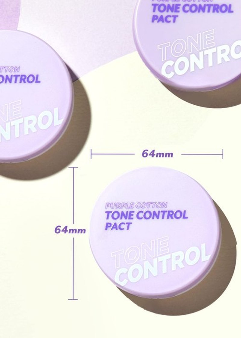 I'M MEME Compact - Purple Cotton Tone Control Pact | Korean Pressed Powder With Purple Berry Complex, Mineral, Translucent, for Blurring Effect, Setting Powder for Makeup, 0.33 Oz
