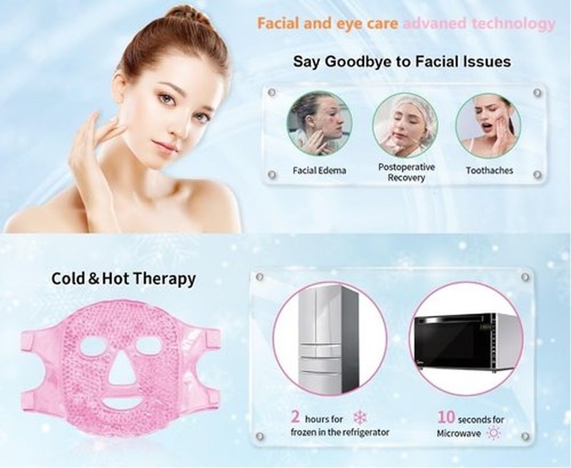 Gel Hot and Cold Face Eye Mask Ice Pack Reduce Face Puff,Dark Circles,Gel Hot Cold Compress,Face SPA for Woman Sleeping, Pressure, Headaches, Skin Care S, Face Ice Pack for Dark Circles & Face Depuffe