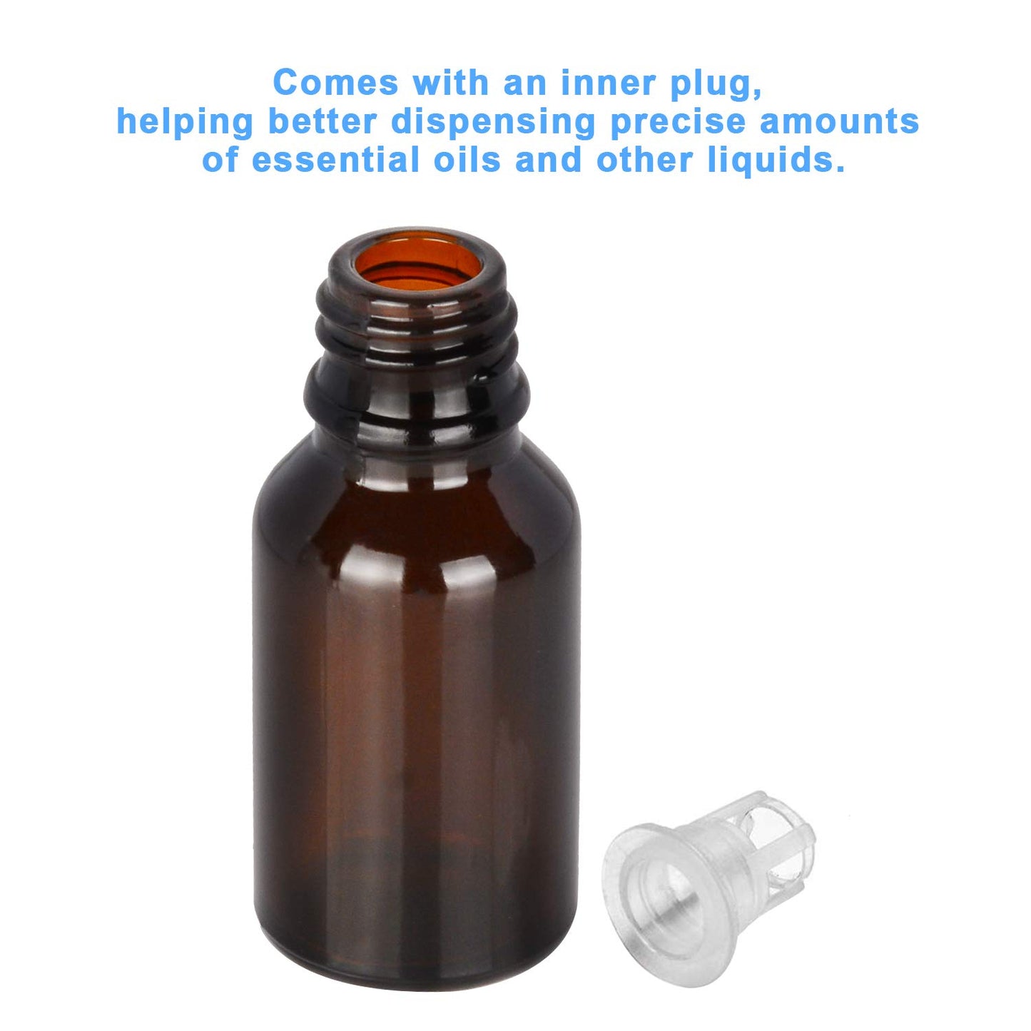 stonylab 15ml (0.5 oz) 4-Pack, Amber Glass Dropper Bottle, Brown Empty Glass Bottle with Glass Dropper, Inner Plug and Label for Laboratory Solutions and Chemical Liquids