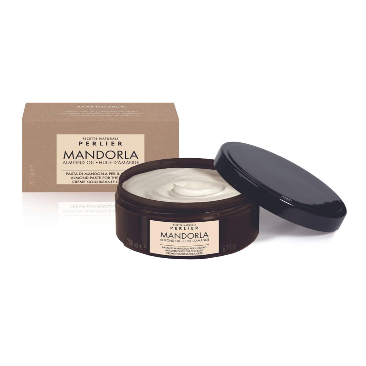 Perlier – Avola Almond Paste & Honey Body Cream, 6.7 fl oz, Rich Nourishing Cream for Sensitive Skin, with Sweet Almond Oil & Organic Honey, Moisturizing, Elasticizing, for Dry/Mature Skin