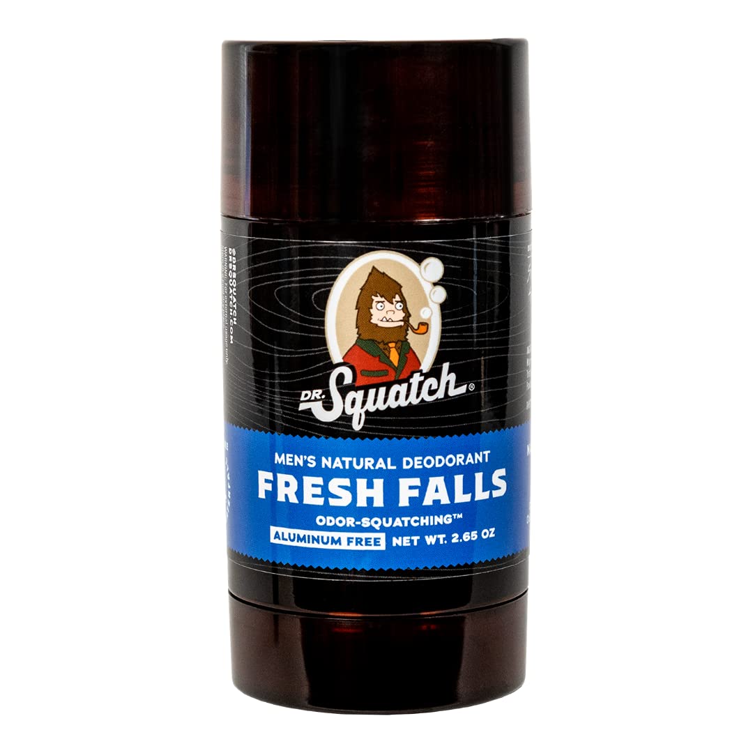 Dr. Squatch Natural Deodorant for Men - Odor-Squatching Aluminum Free - Fresh Falls (2.65 oz)