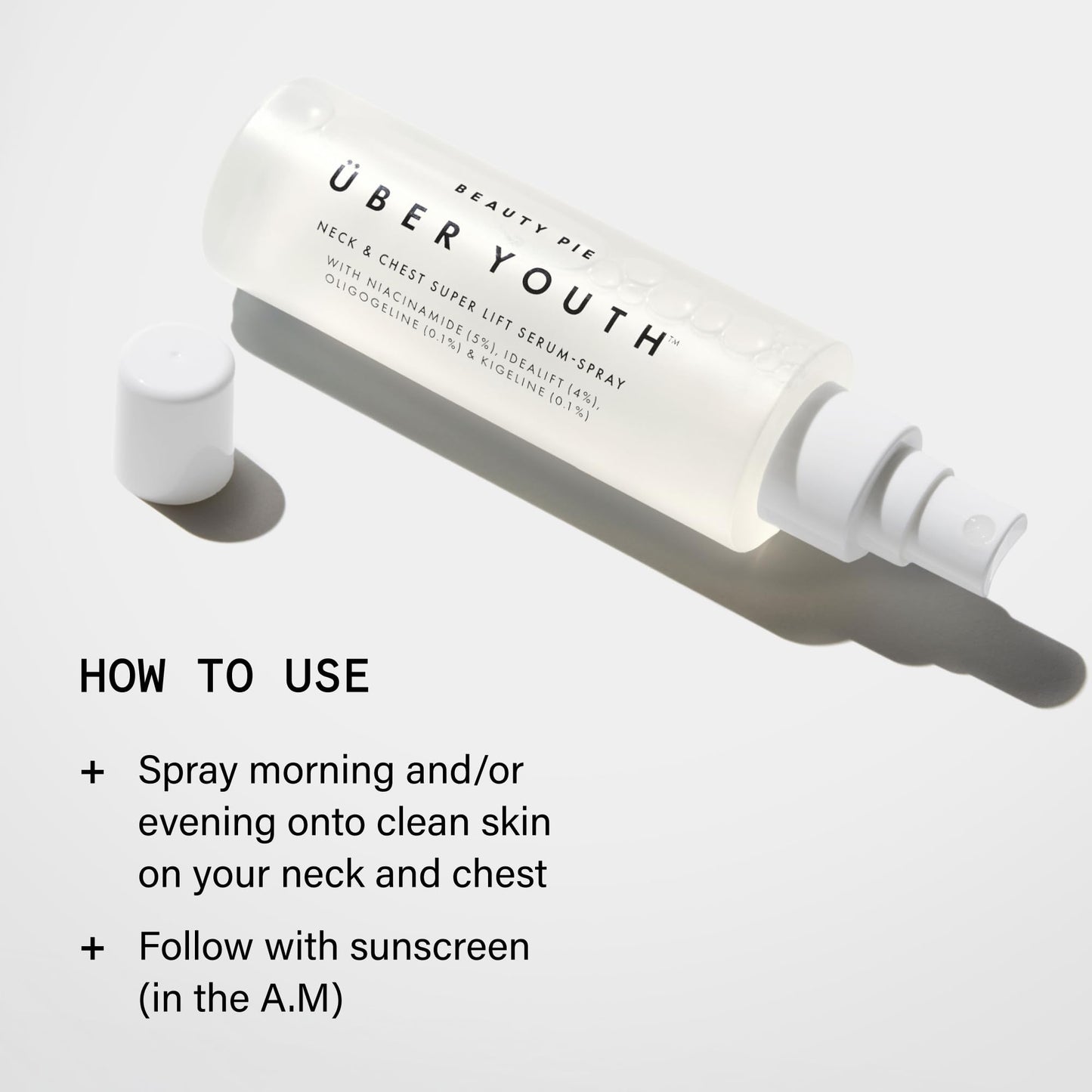 Beauty Pie Über Youth Neck & Chest Tightening Serum Spray | Chest & Neck Firming | Anti Aging Serum | Chest & Neck Tightening And Lifting | Tighten & Lift Skin | Hydrating Elasticity Boost | 3.2fl oz