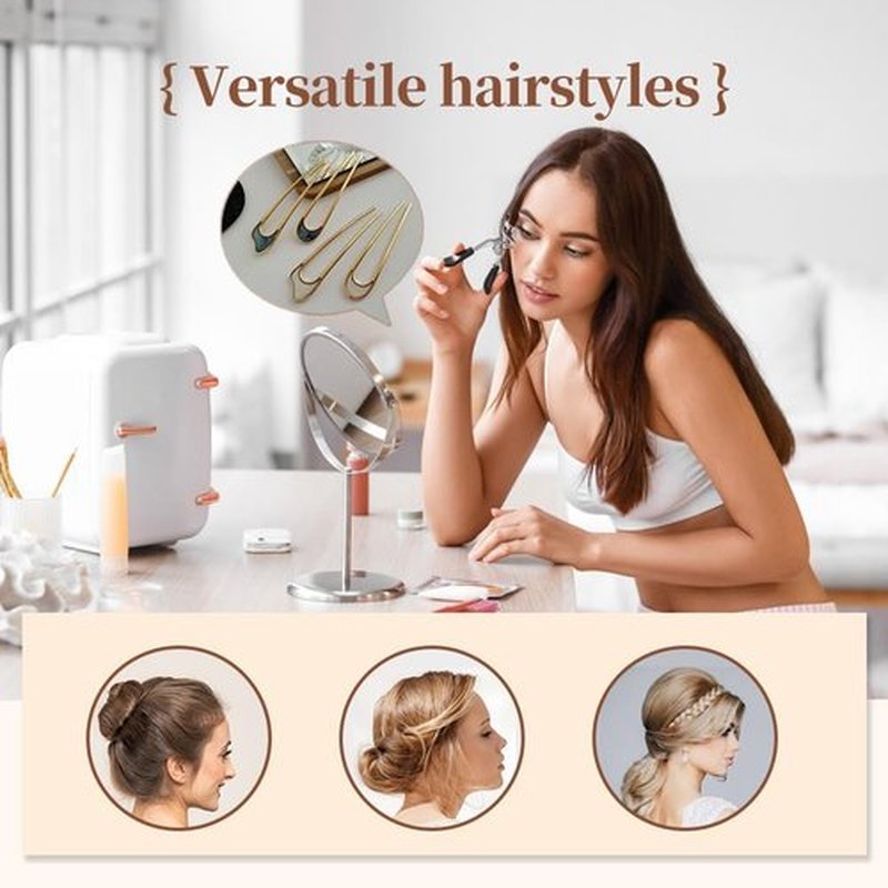 French Hair Pin Hair Pins for Women,2024 Upgrade French Twist Hair Pin Hair Pins,U Shaped Hair Pins Metal Vintage Hair Sticks French Hair Pin Hairstyle for Women (Black and Silver)