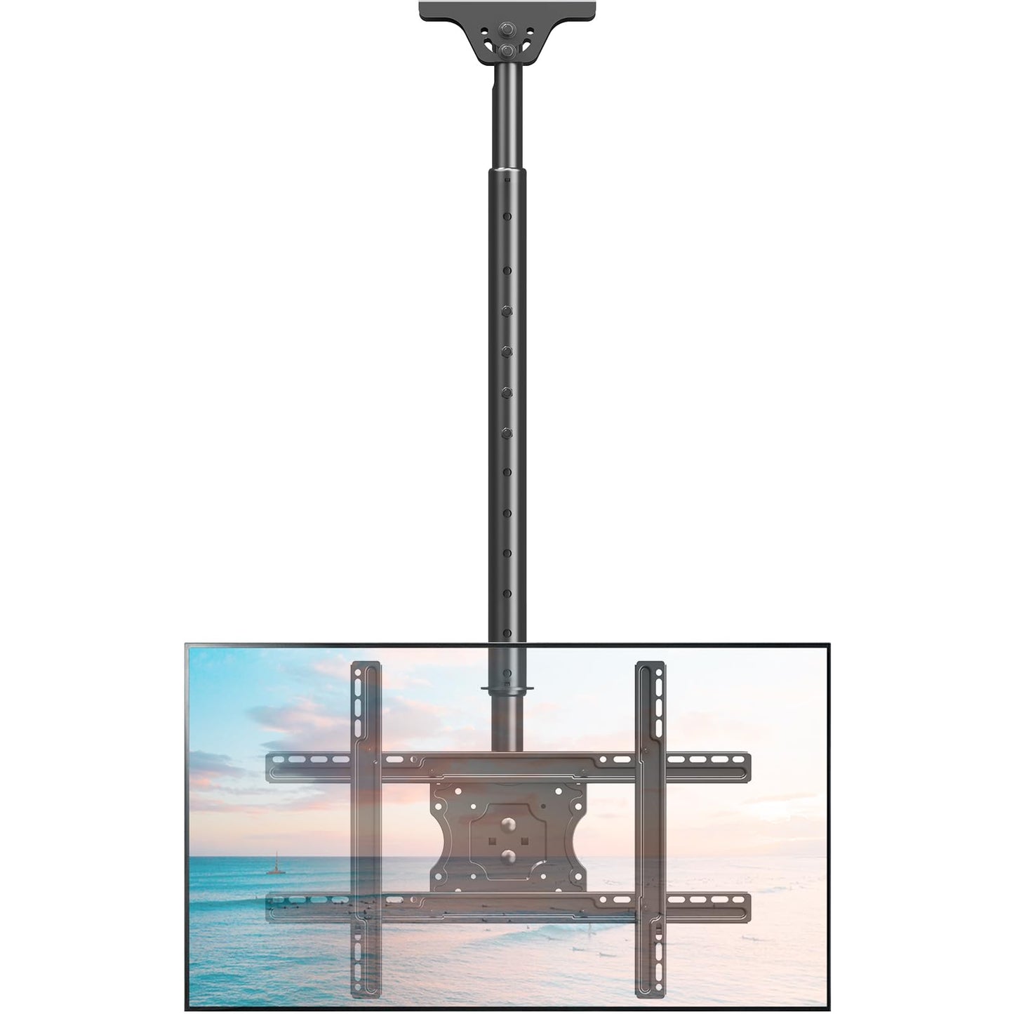 Ceiling TV Mount for 37"-75" TVs Height Adjustable, 360° Swivel Full Motion