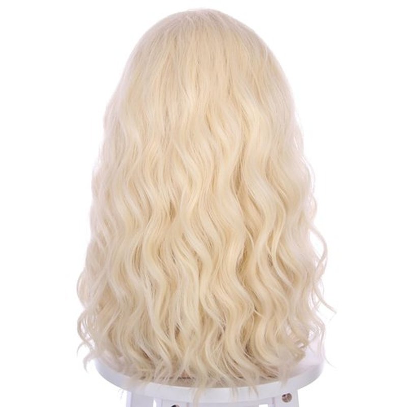 PATTNIUM Mens Light Blonde Wig Long Wavy Blonde Wig for Men Male Wig Blonde Shoulder Length Hair Wig Synthetic Wig with Wig Cap
