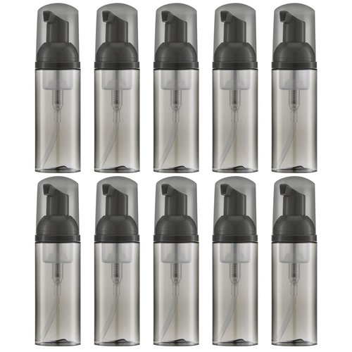 Owlyee 2oz Foam Bottle (10PCS) Empty Foaming Pump Dispenser for Hand Soap, Lash Cleanser, Shampoo to Travel (60ml, Black)