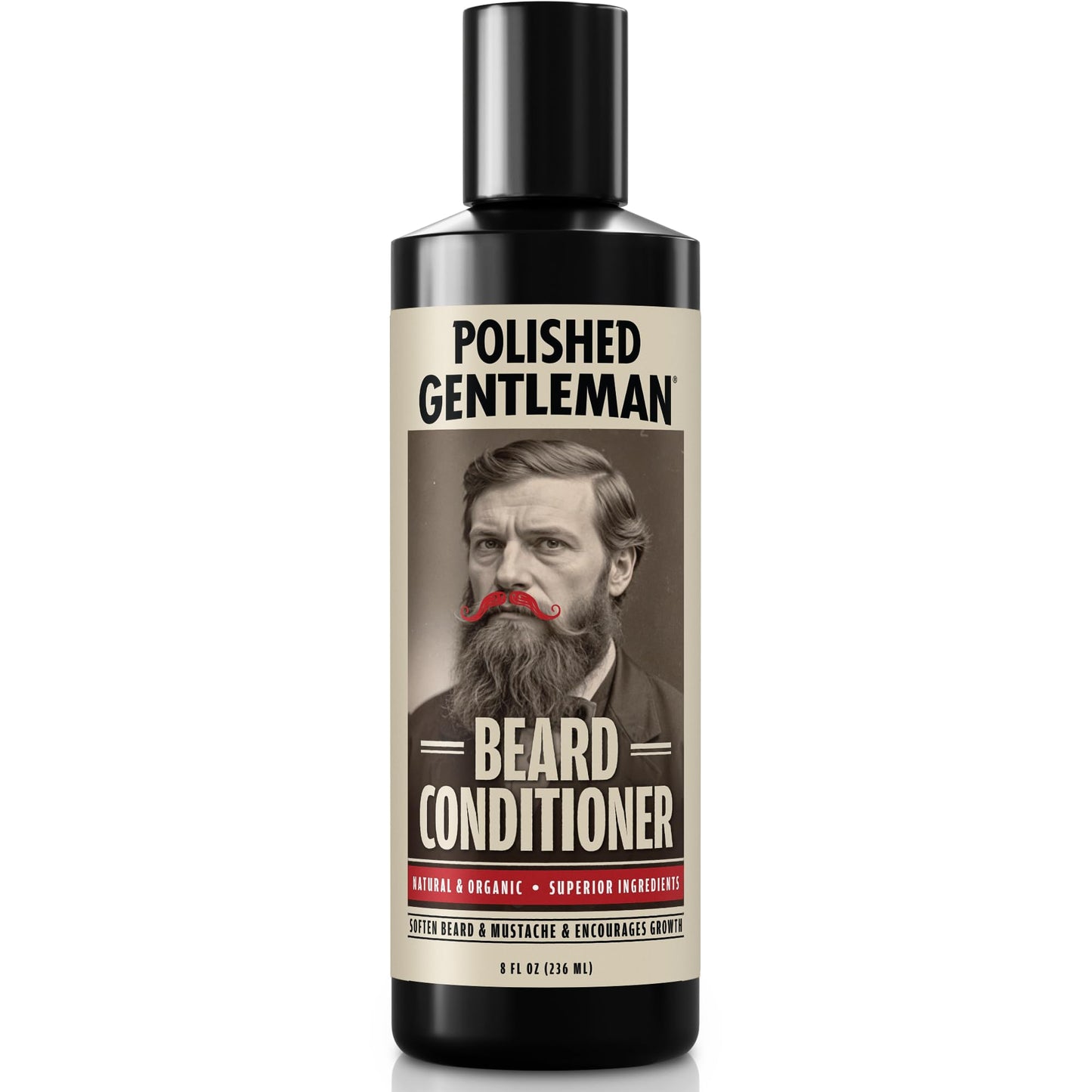 Beard Conditioner For Men With Beard Softener - Beard Thickener with Tea Tree and Beard Growth Oil - Beard Grooming and Mustache Softener - Natural Facial Hair Wash - Beard Moisturizer (8oz)