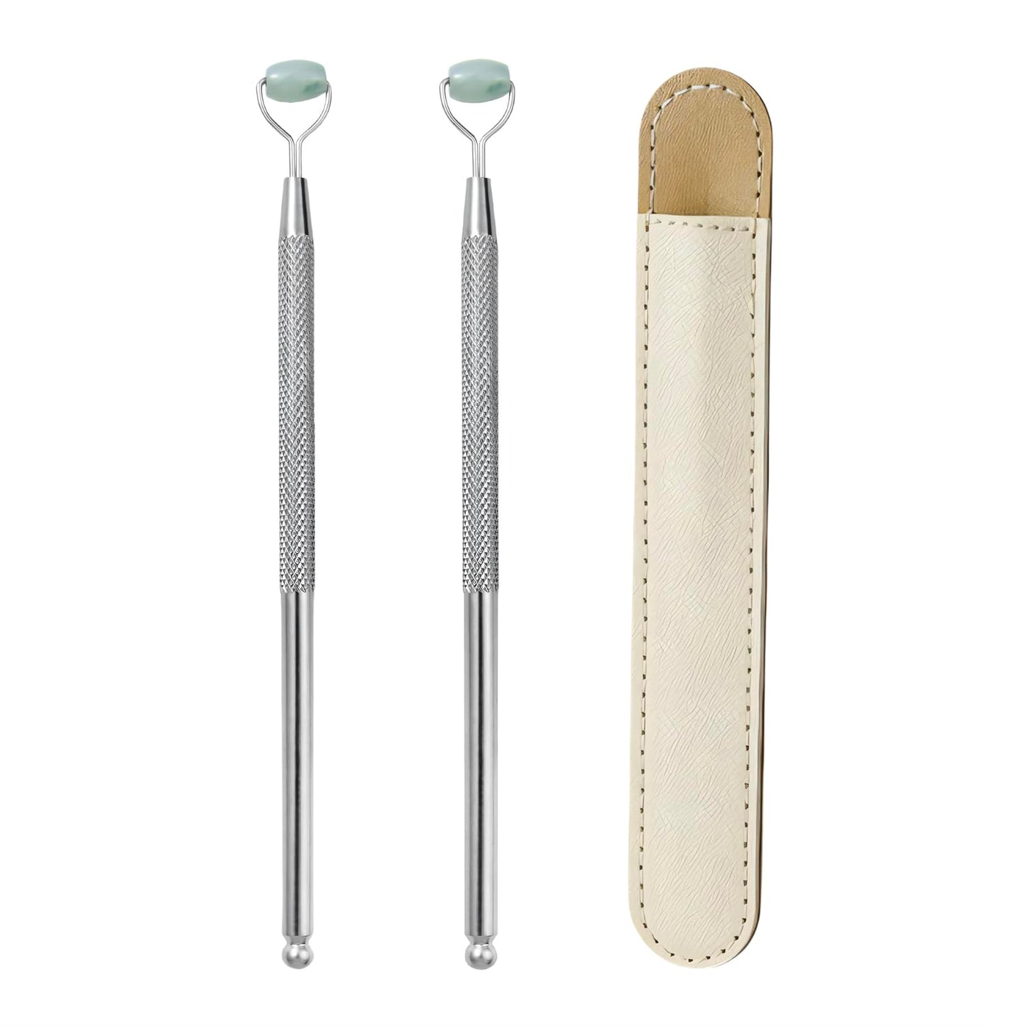 NKQ Metal Eyelid Massage Wand for Dry Eyes,Eyelid Roller for Chalazion,Stye & MGD Relief,Improves Meibum Flow & Unclogs Oil Glands,Gentle Meibomian Gland Expression for Blocked Eyelid Glands (mini)