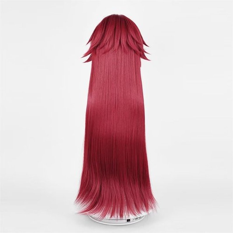 NiceLisa Mixed Deep Wine Red Long Grell Sutcliff Male Role Cosplay Costume Wig