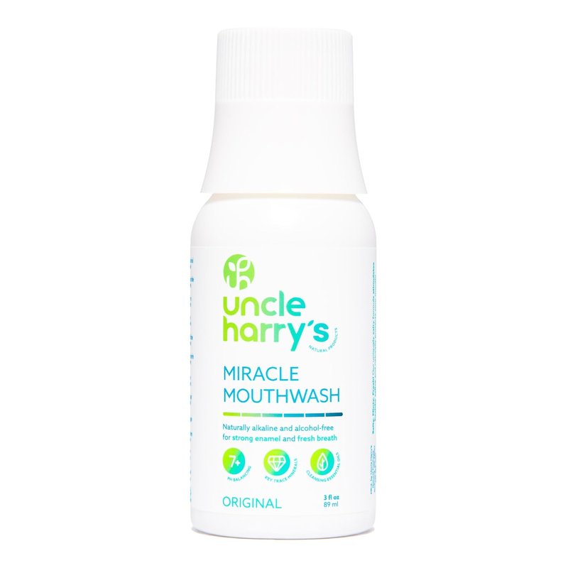 Natural Alkalizing Mouthwash for Bad Breath - pH Balanced Oral Care | 3 fl oz for Adults & Kids