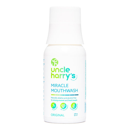 Natural Alkalizing Mouthwash for Bad Breath - pH Balanced Oral Care | 3 fl oz for Adults & Kids